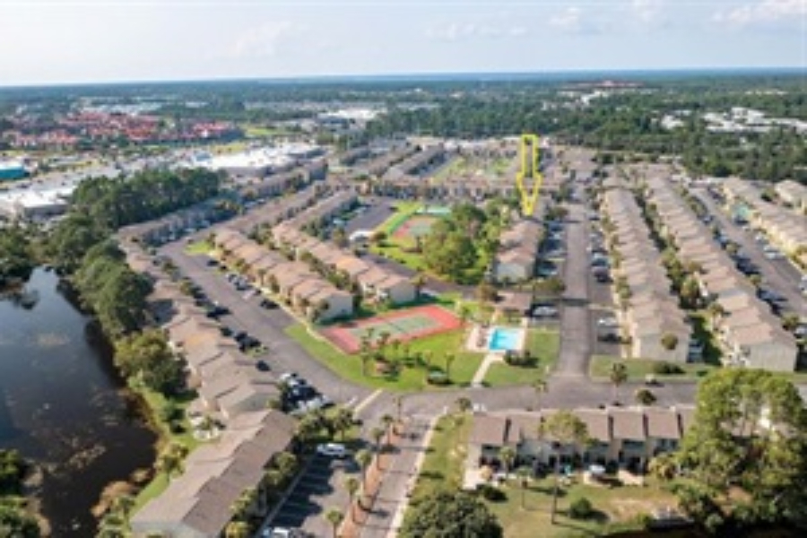 Arrow shows where our townhouses is located and the Arial View of the Resort 