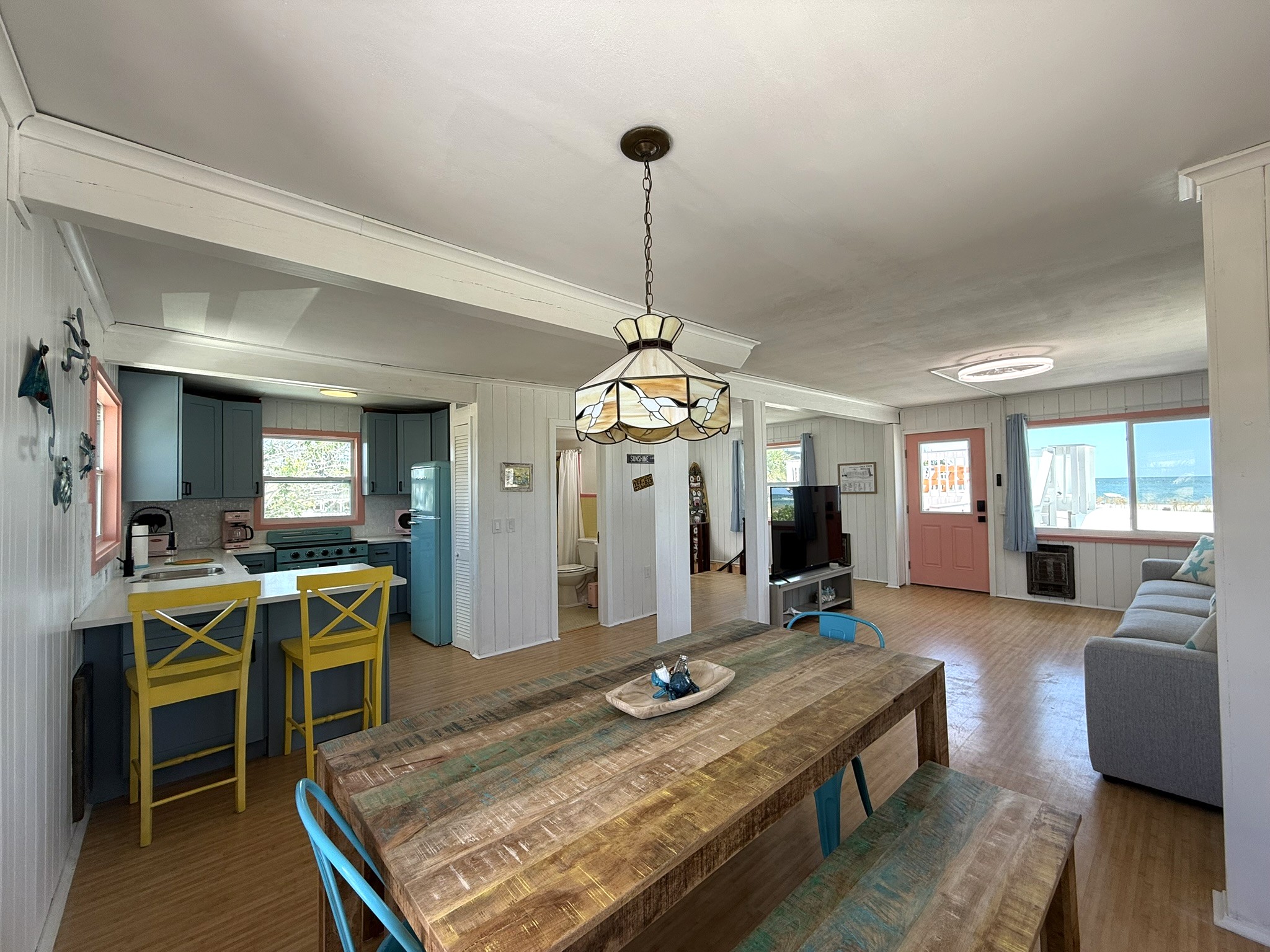 Dining Room toward Kitchen Breakfast Bar & Living Room