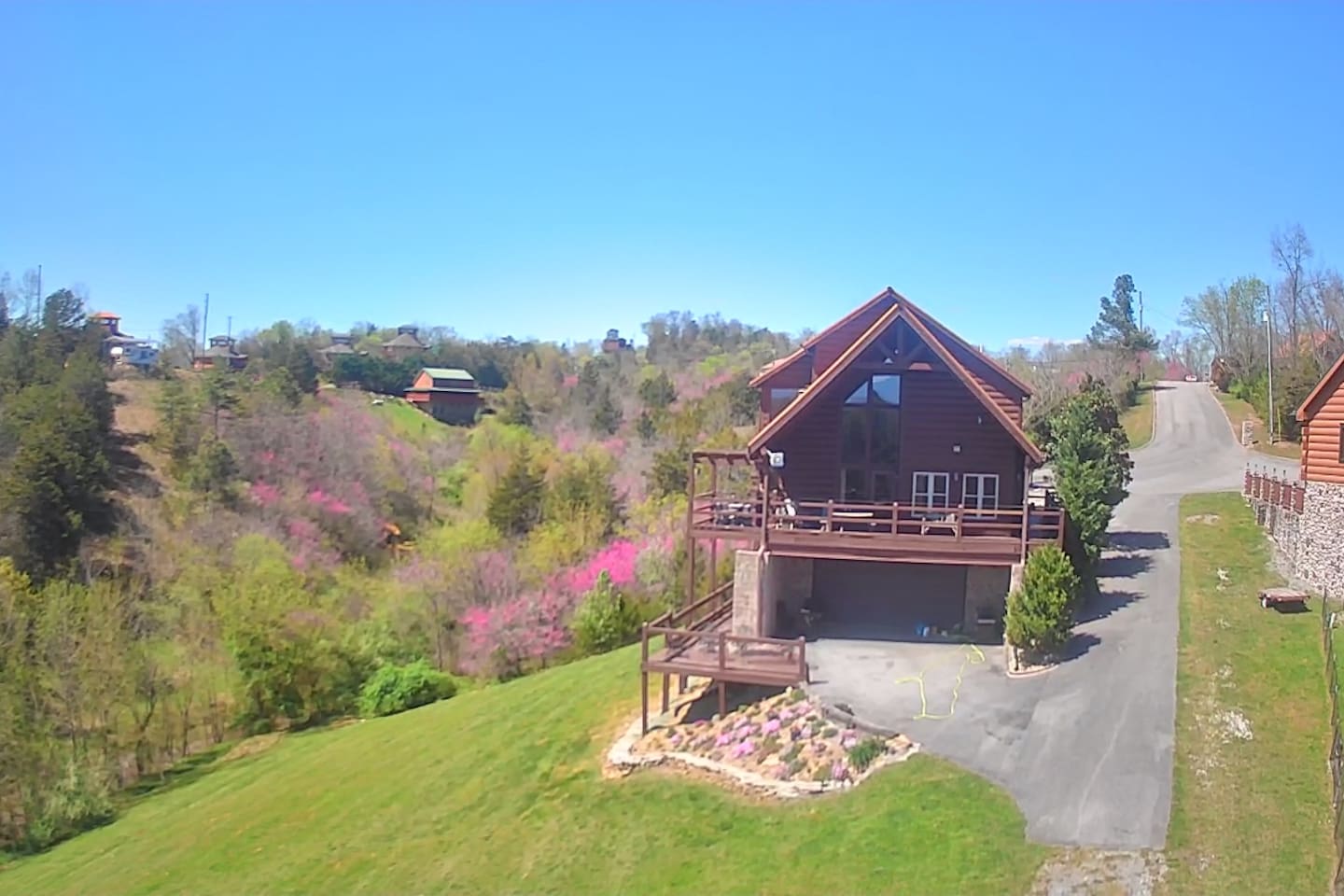 drone picture of setting