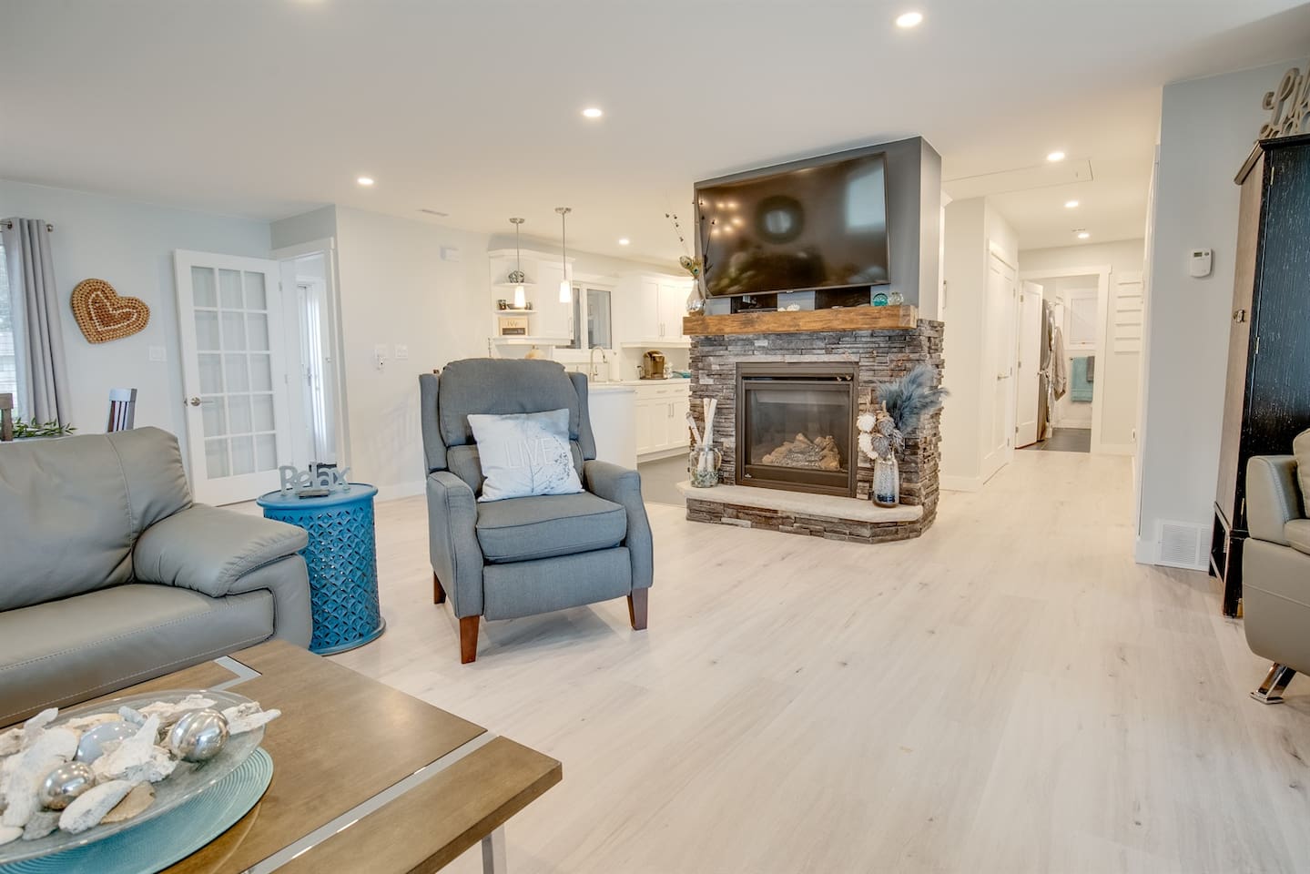 Living Area With Gas Fireplace