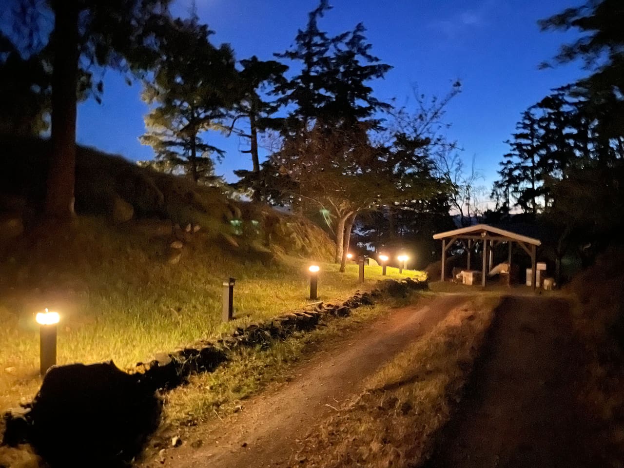 Path To Entrance Lit At Night