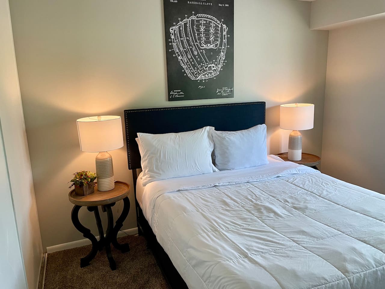 Bedroom 1 with queen size memory foam bed.  