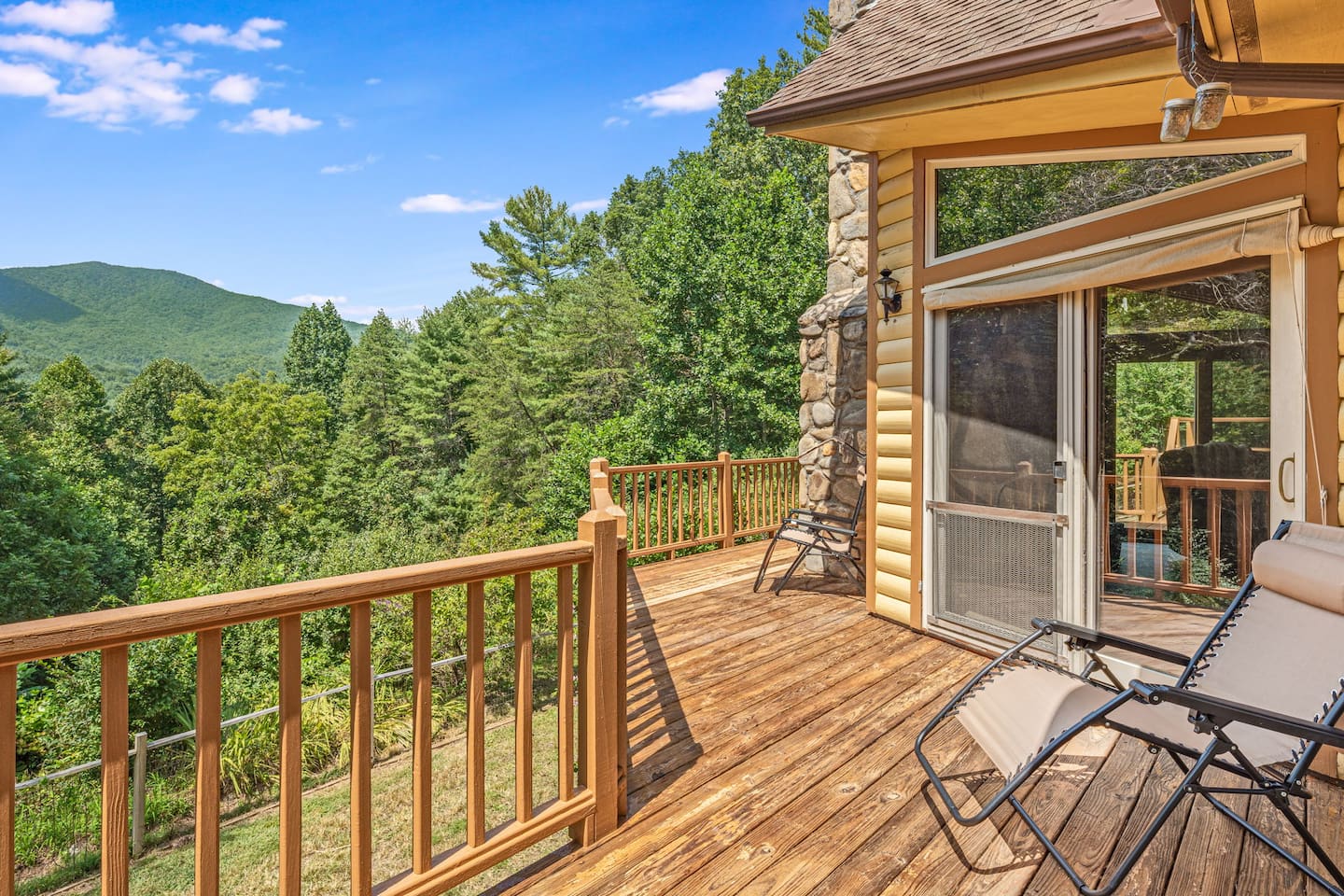 This picture was taken on the opposite side of the back deck from the hot tub. 