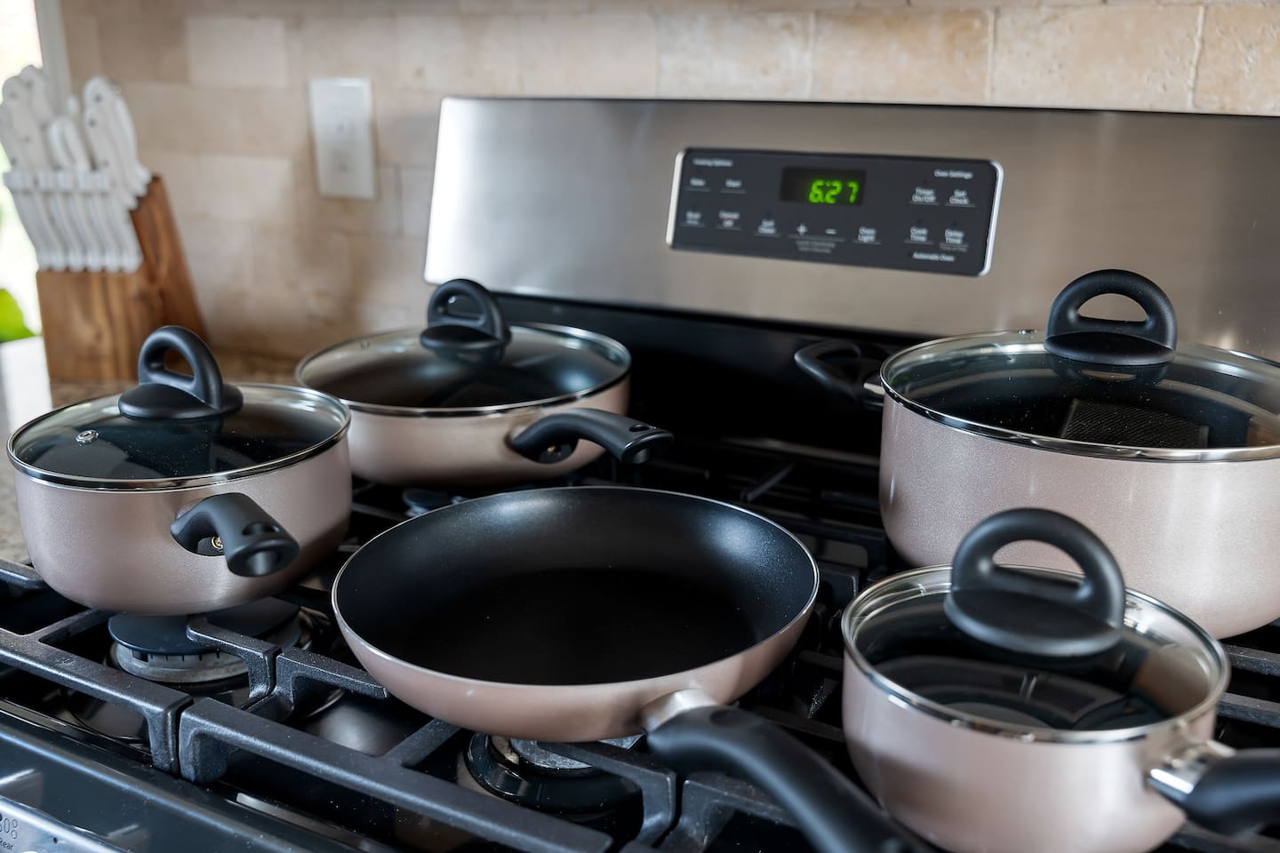 Our fully equipped kitchen adorned with all the essential tools and ingredients, ready to inspire gastronomic creativity.