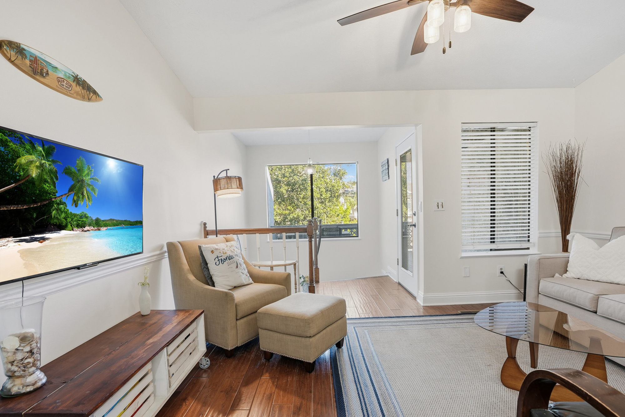 Living Room is Upstairs with Queen Sleeper Sofa