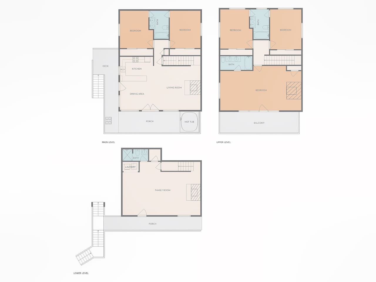 Chalet layout.  Chalet Zermatt is 3 stories with great space to spread out and also gather for meals and entertainment.