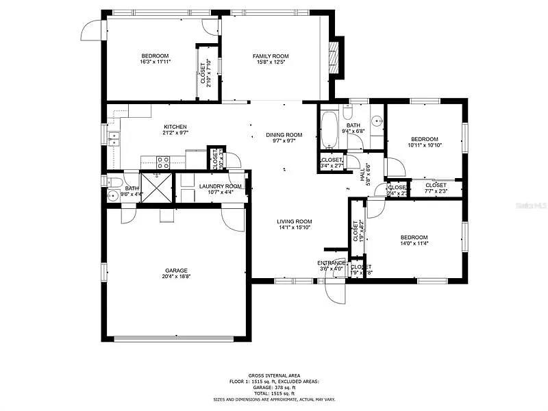 3 bedrooms, 2 bathrooms, 1,700 square feet.