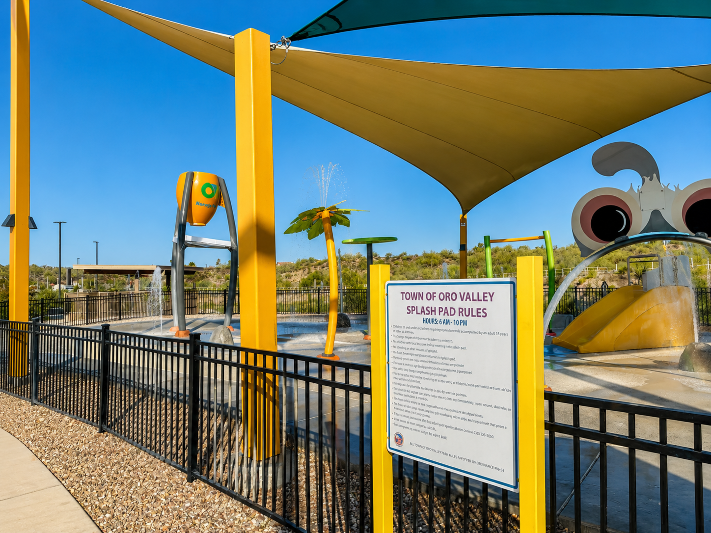 Splash pad at Naranja Park. Great way for your kids to keep cool.
