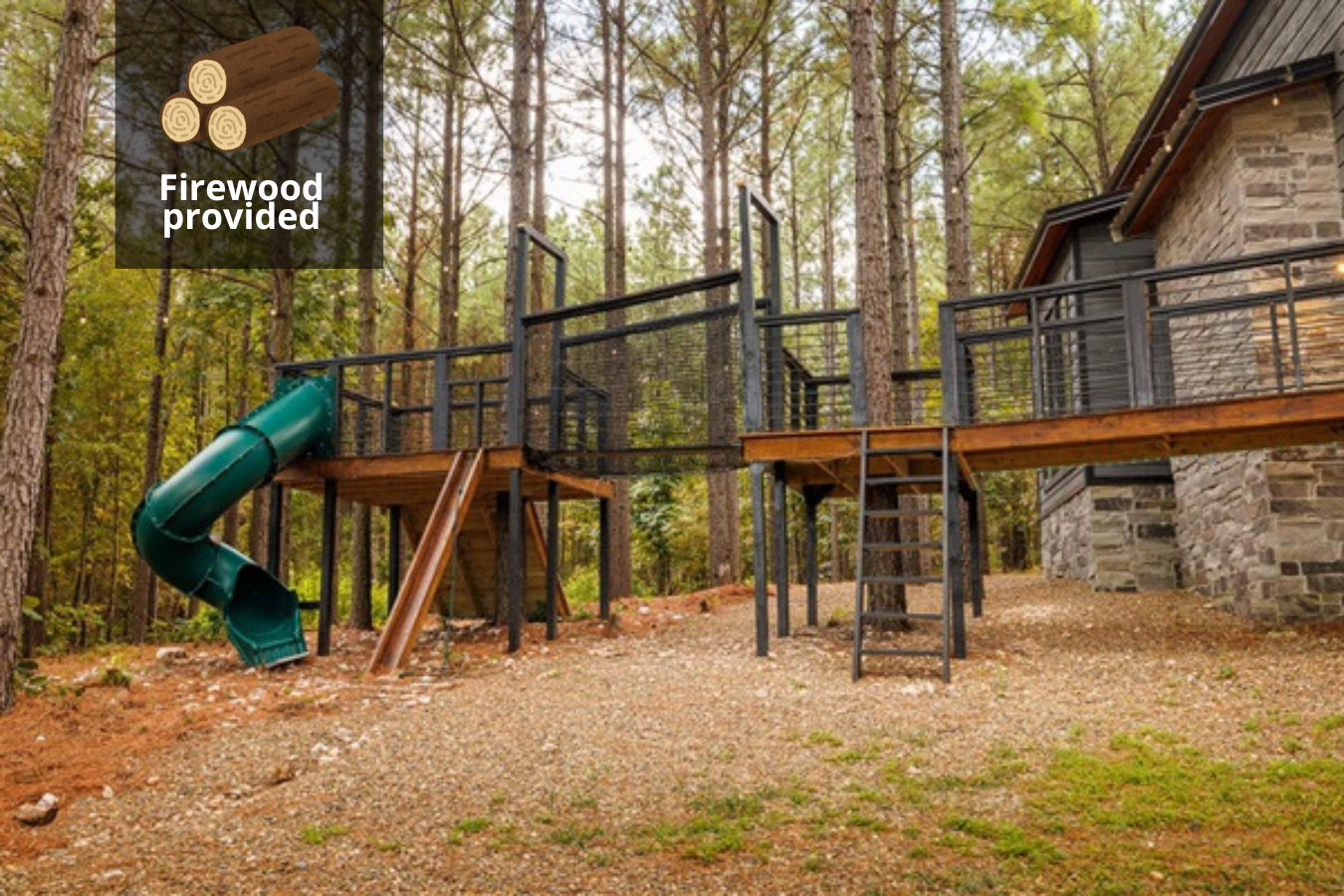 An adventure-filled kids’ play area with an elevated deck, slide, and rope bridge. Designed for families, The Cove ensures that kids have as much fun as the adults.