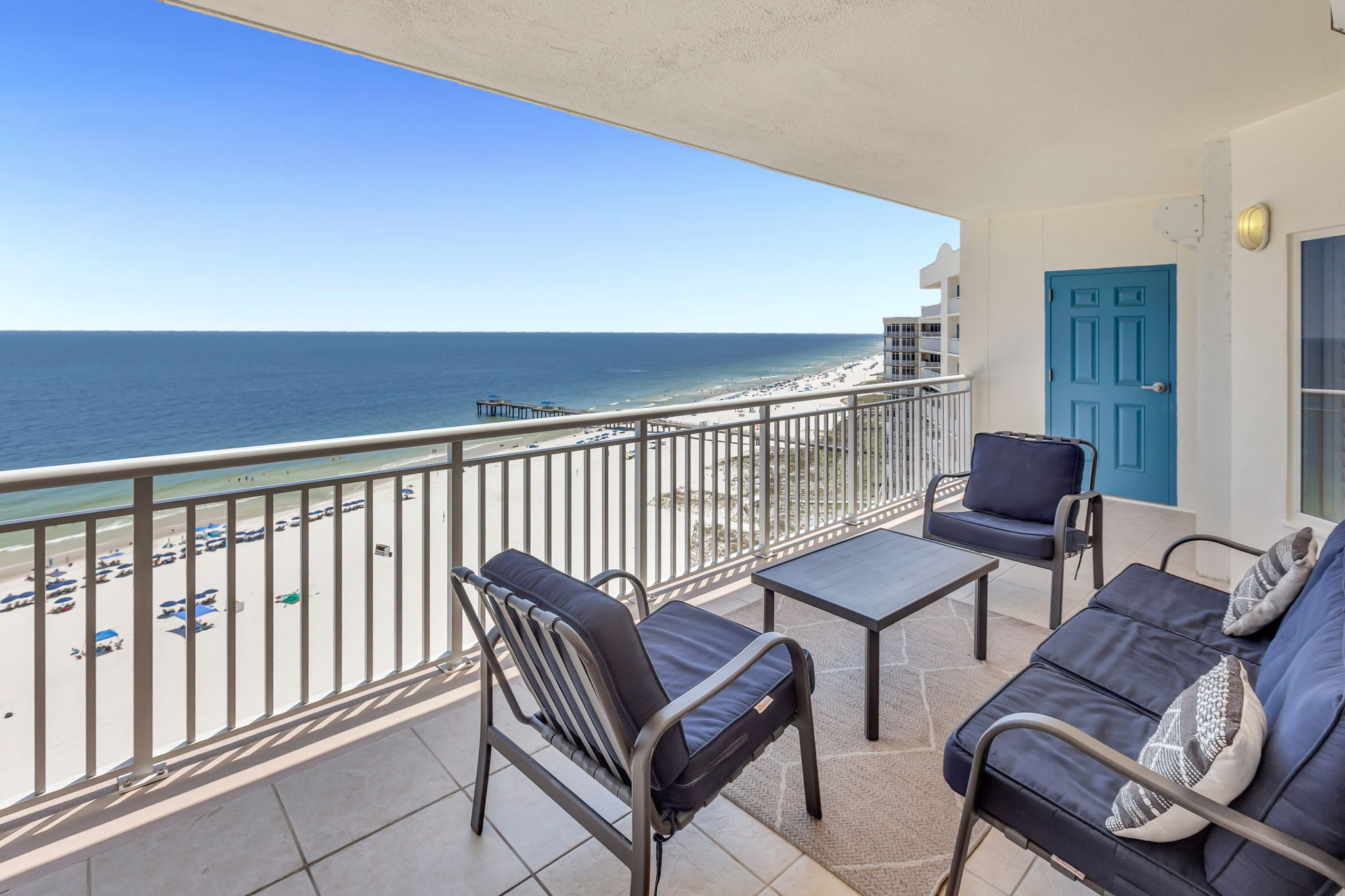 Breathtaking panoramic ocean views create an unforgettable backdrop for your stay.  Perfect for dining, relaxing, and soaking in the coastal atmosphere.