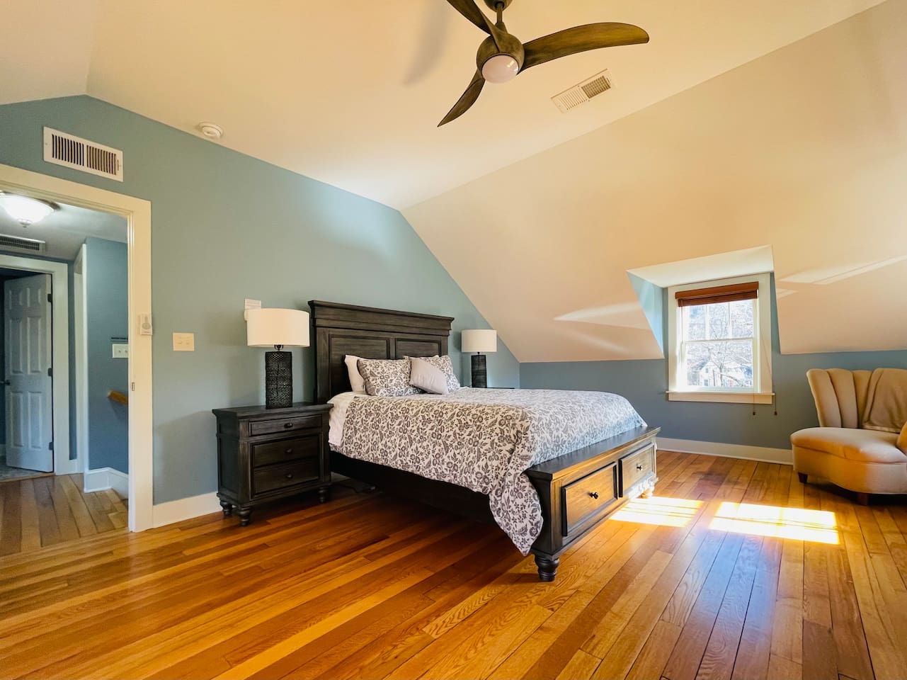 Bright and Airy Upstairs bedroom
