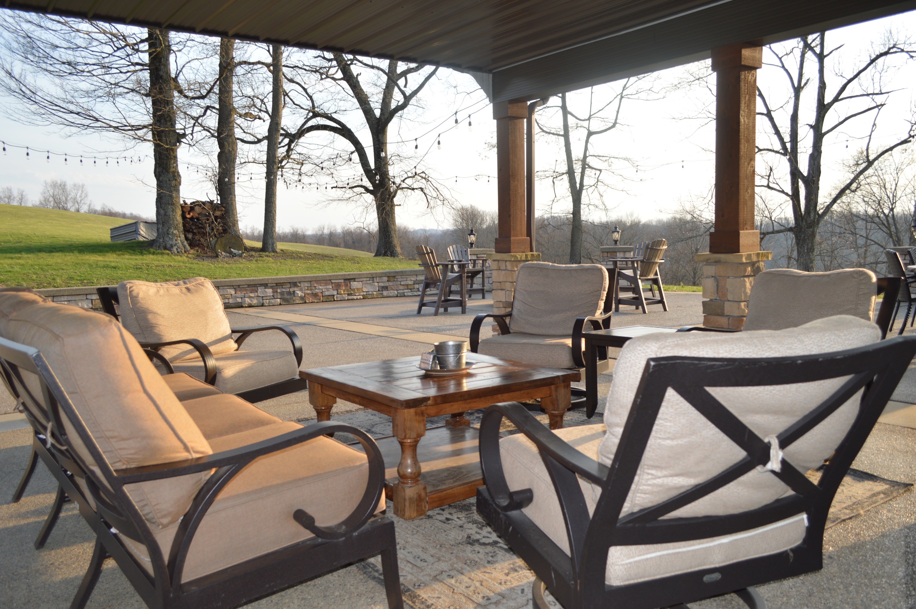 Covered patio seating for relaxing outdoors