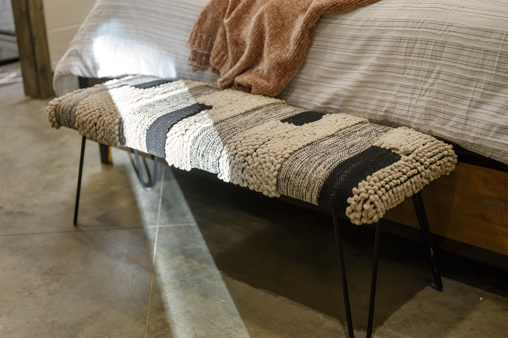 A simple touch of texture and warmth, perfect for curling up after a day outdoors.