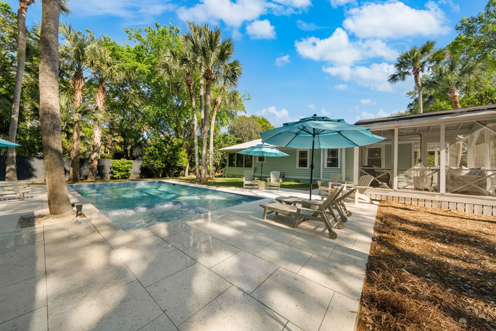 Pool deck | IOP Escapes Beach Blessing | 3705 Hartnett Blvd, Isle of Palms, SC