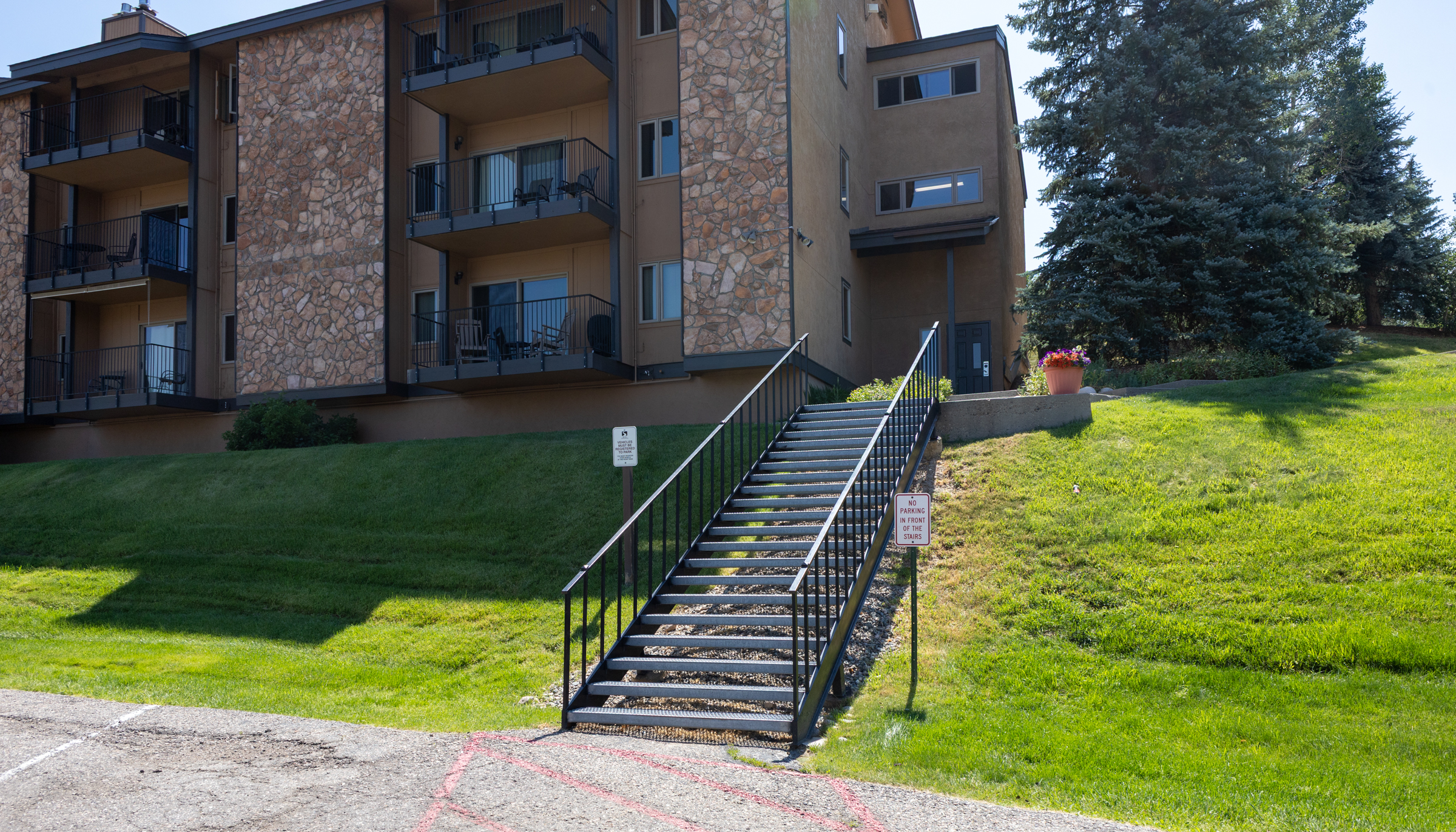 Stairs from Parking Lot to Building Entrance