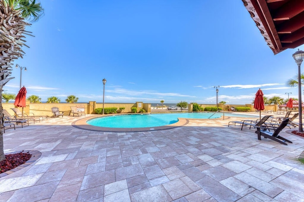 Outdoor pool deck.