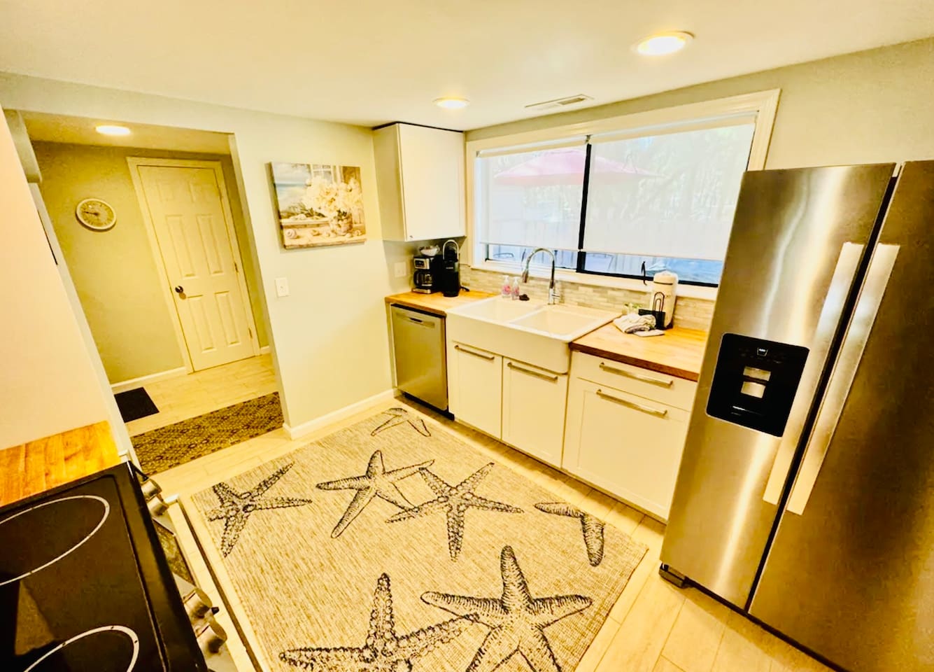 Kitchen with stainless steel appliances