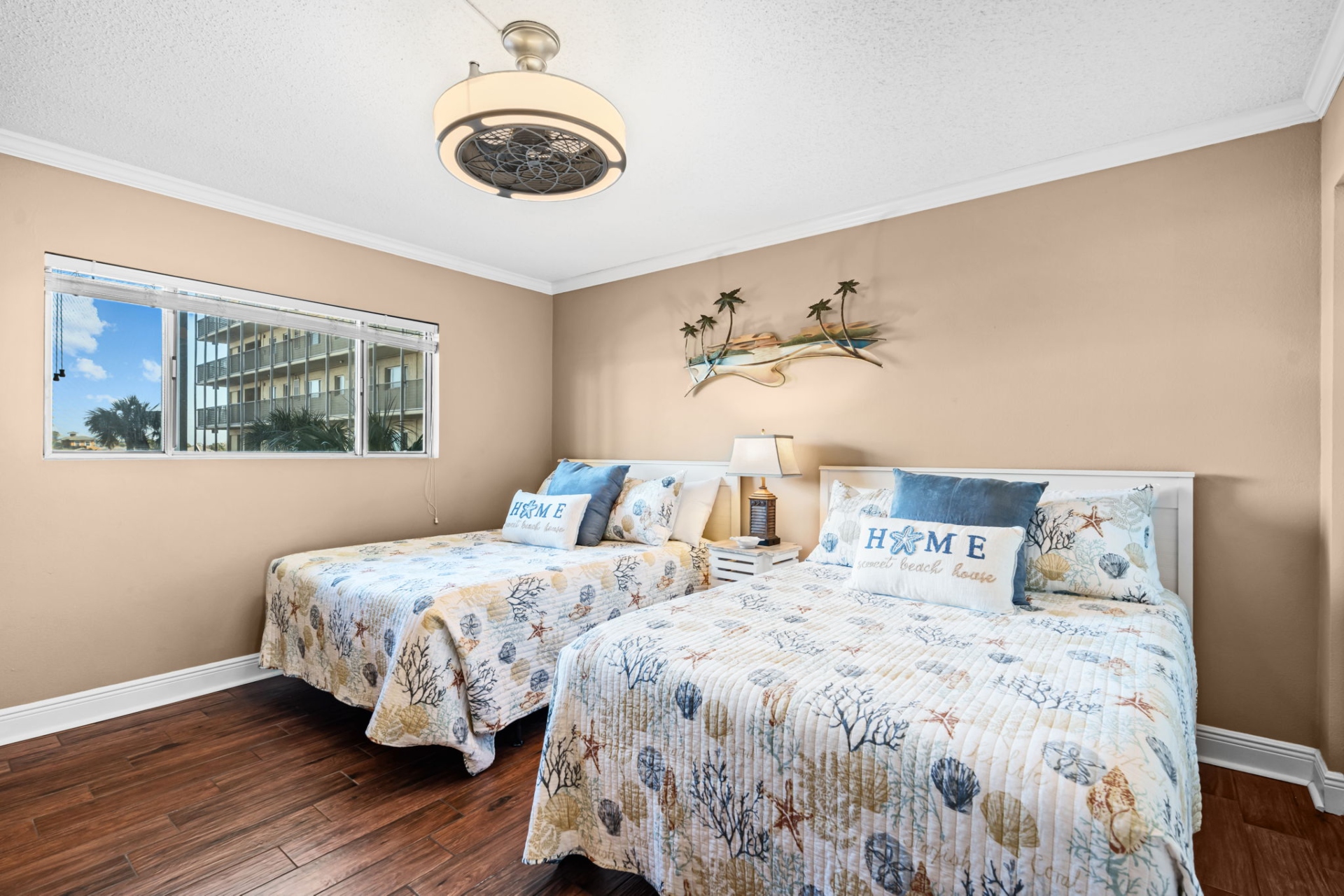 Guest bedroom with two full beds