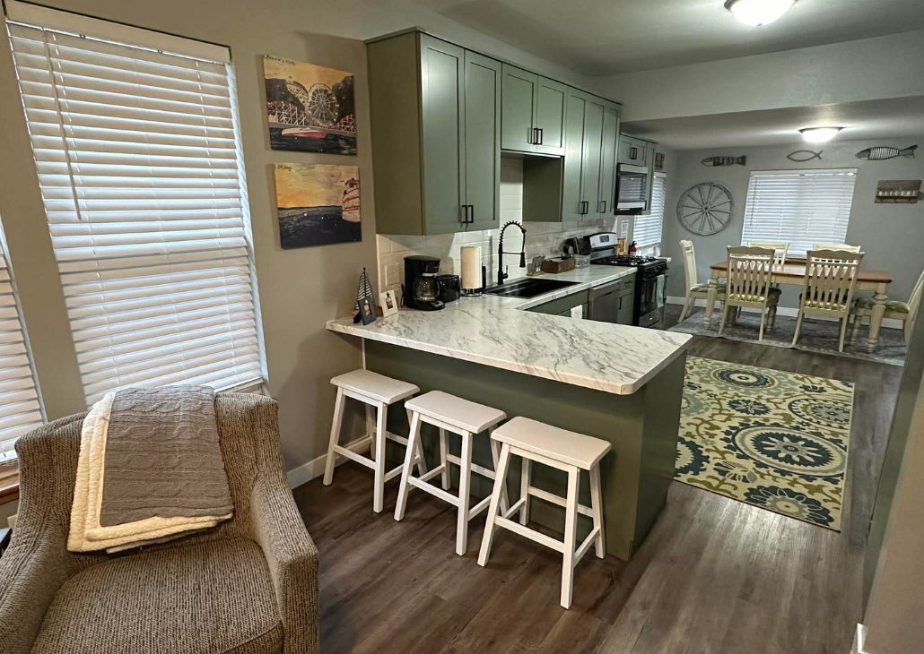 Living room now opens to the kitchen as of March 2026.