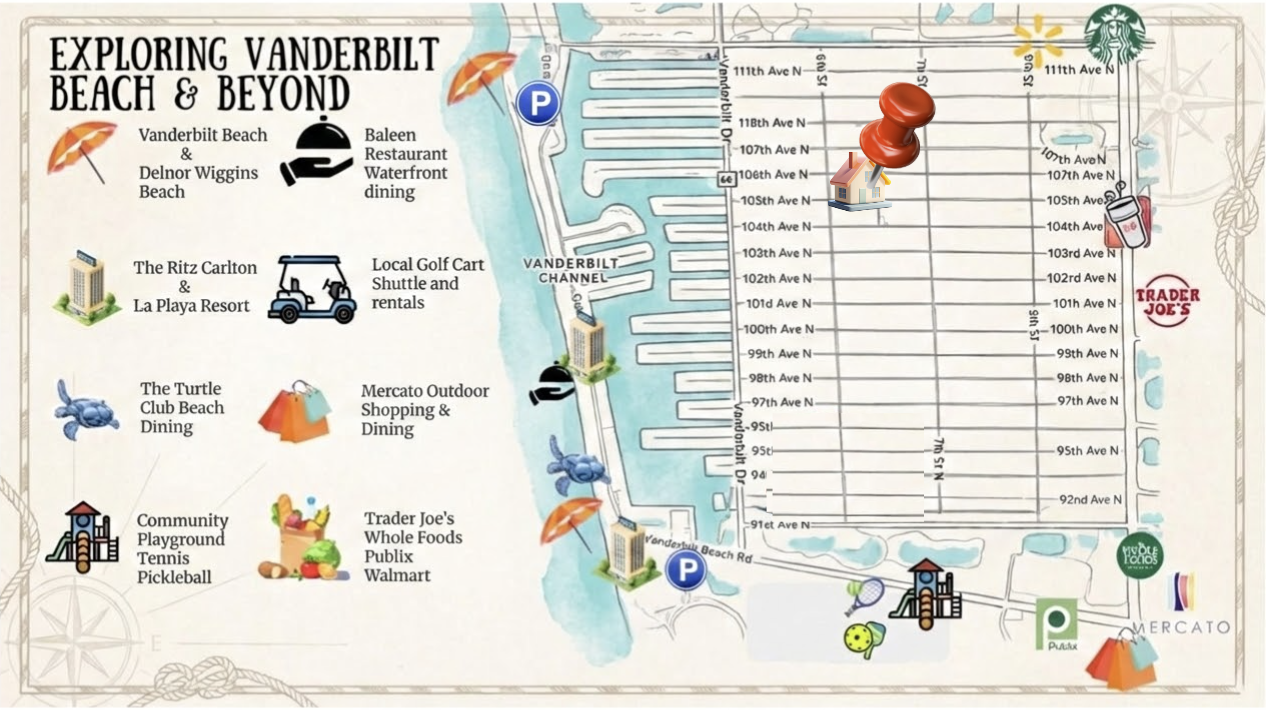 Naples Park Neighborhood with access to Vanderbilt Beach & Delnor Wiggins Beach