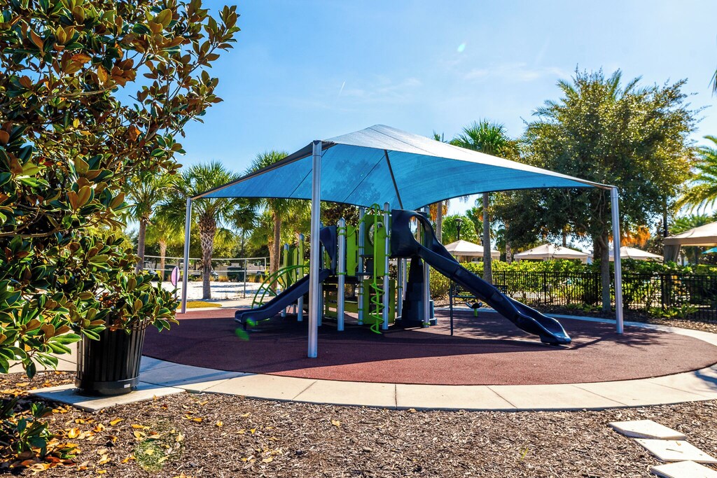Kids playground that's shaded for extra protection from the sun at the resort