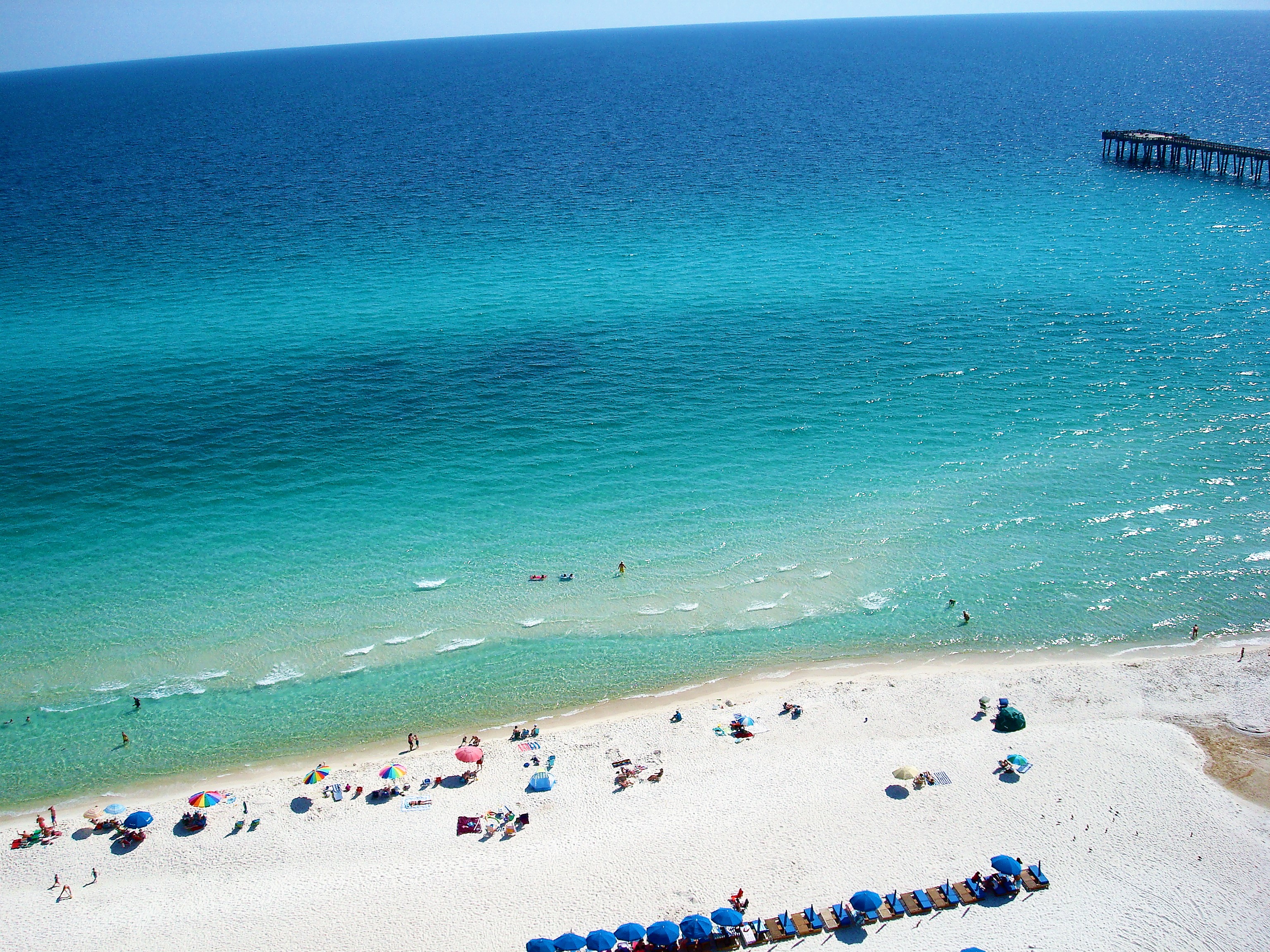 View of the white powdered sand & beautiful Gulf of Mexico