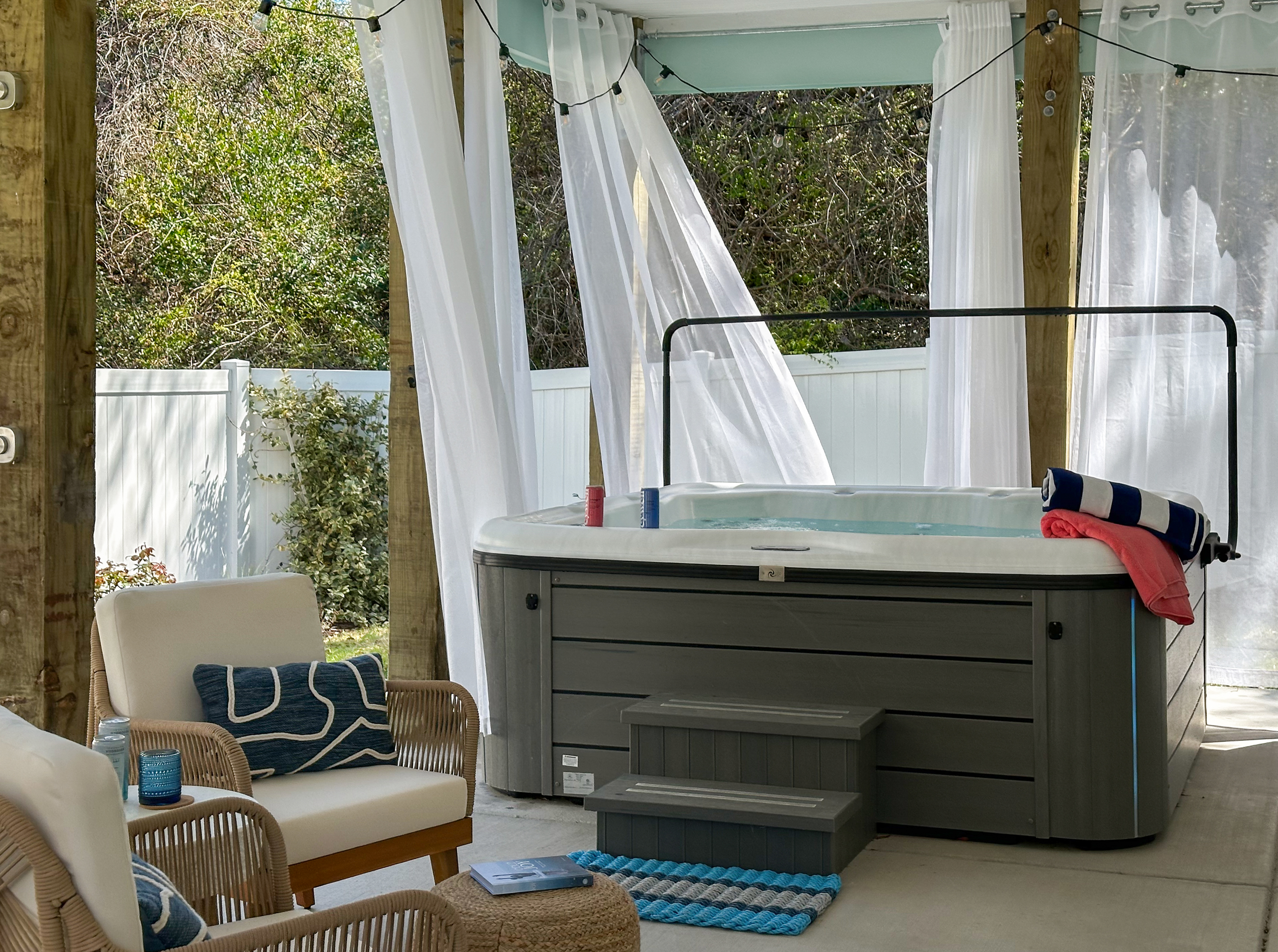 And a jetted 6-person hot tub.