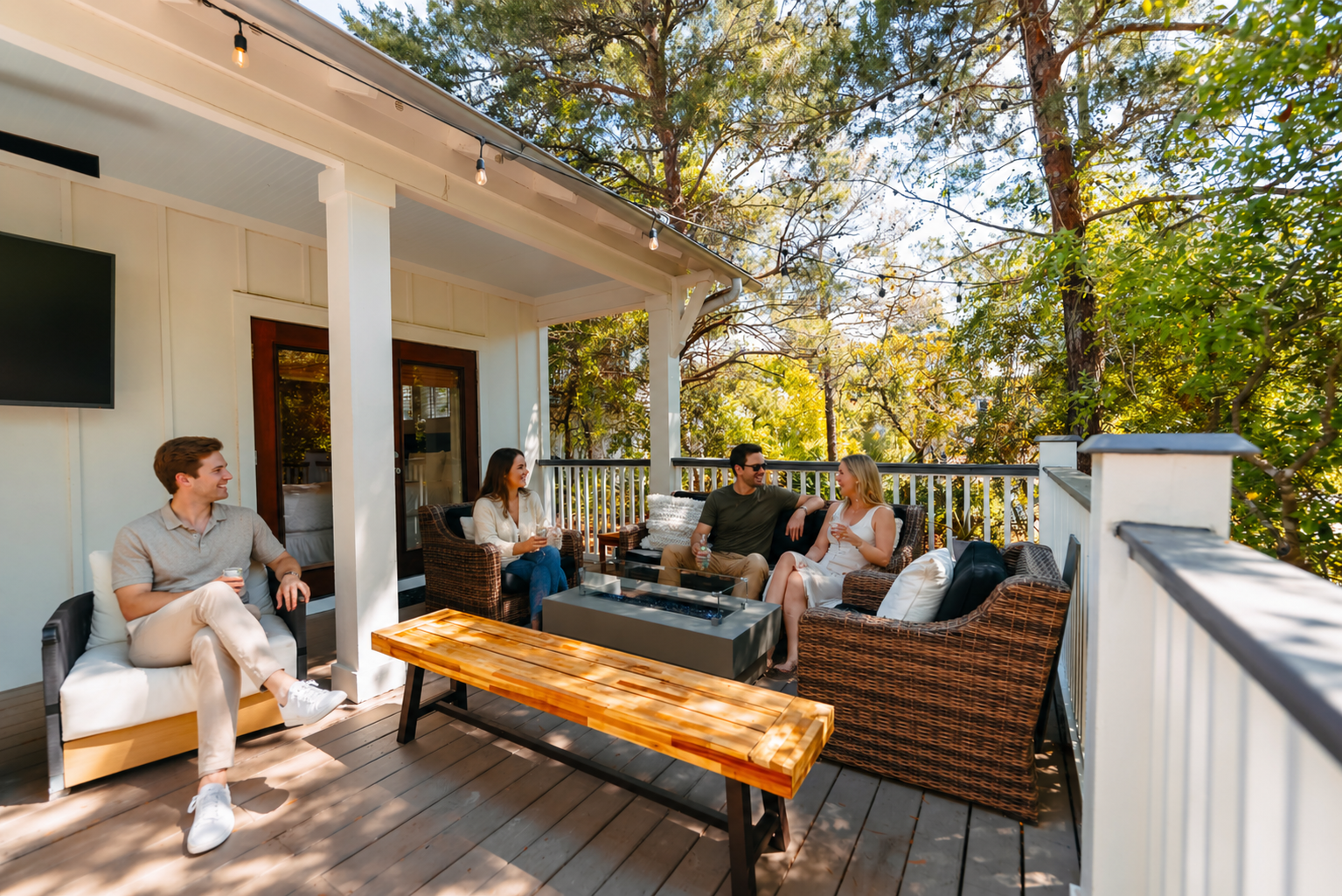 A peaceful outdoor space made for unwinding and gathering. 

