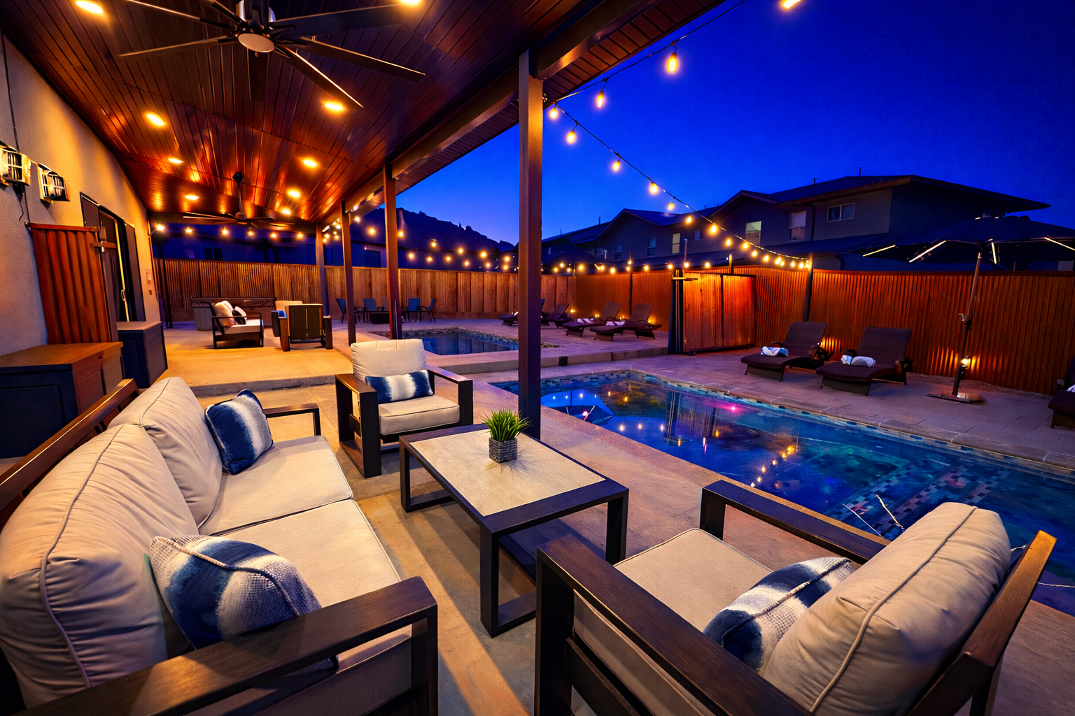 Covered outdoor seating