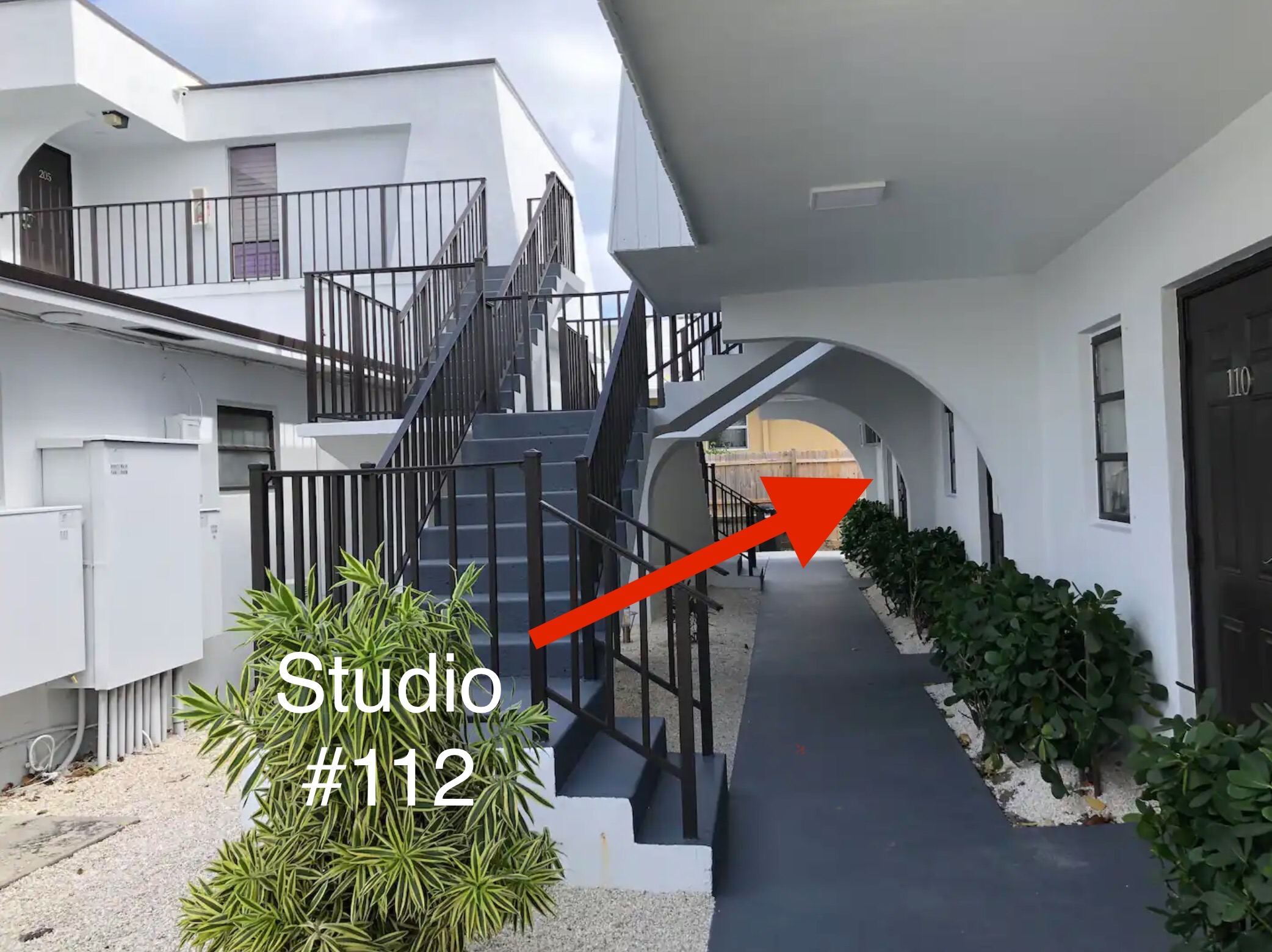 Studio #112 is tucked away in a quieter, more private area of the property, away from the bustle of the pool area.