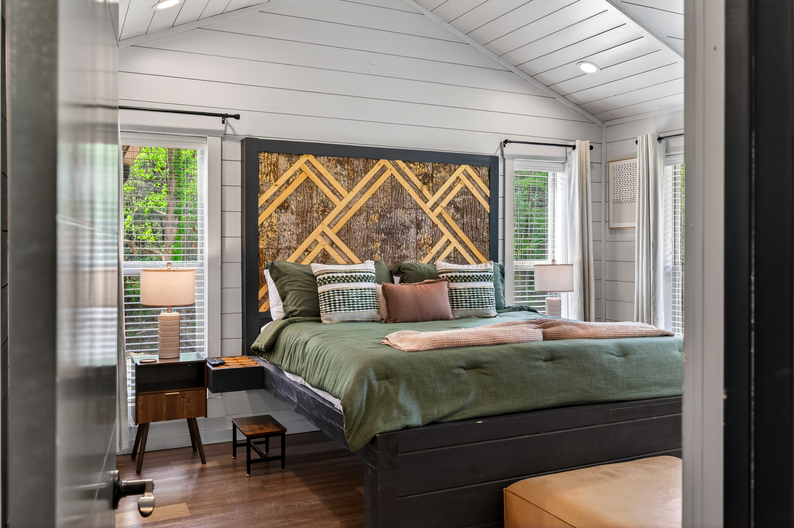 King-size custom-made bed.