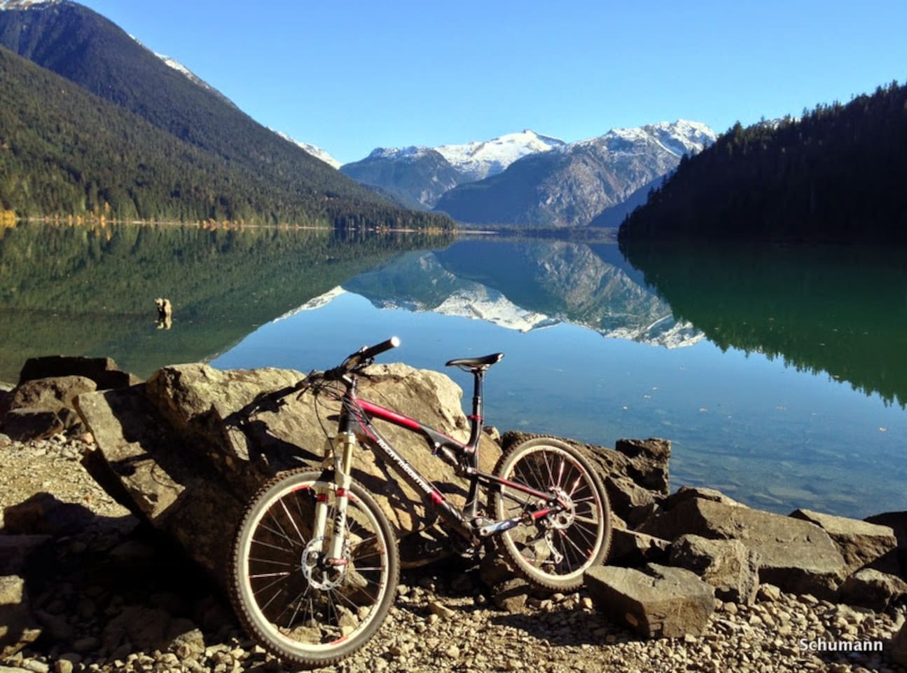 Cheakamus Lake trail is another top 10 Best Whistler biking and/or hiking trails.   