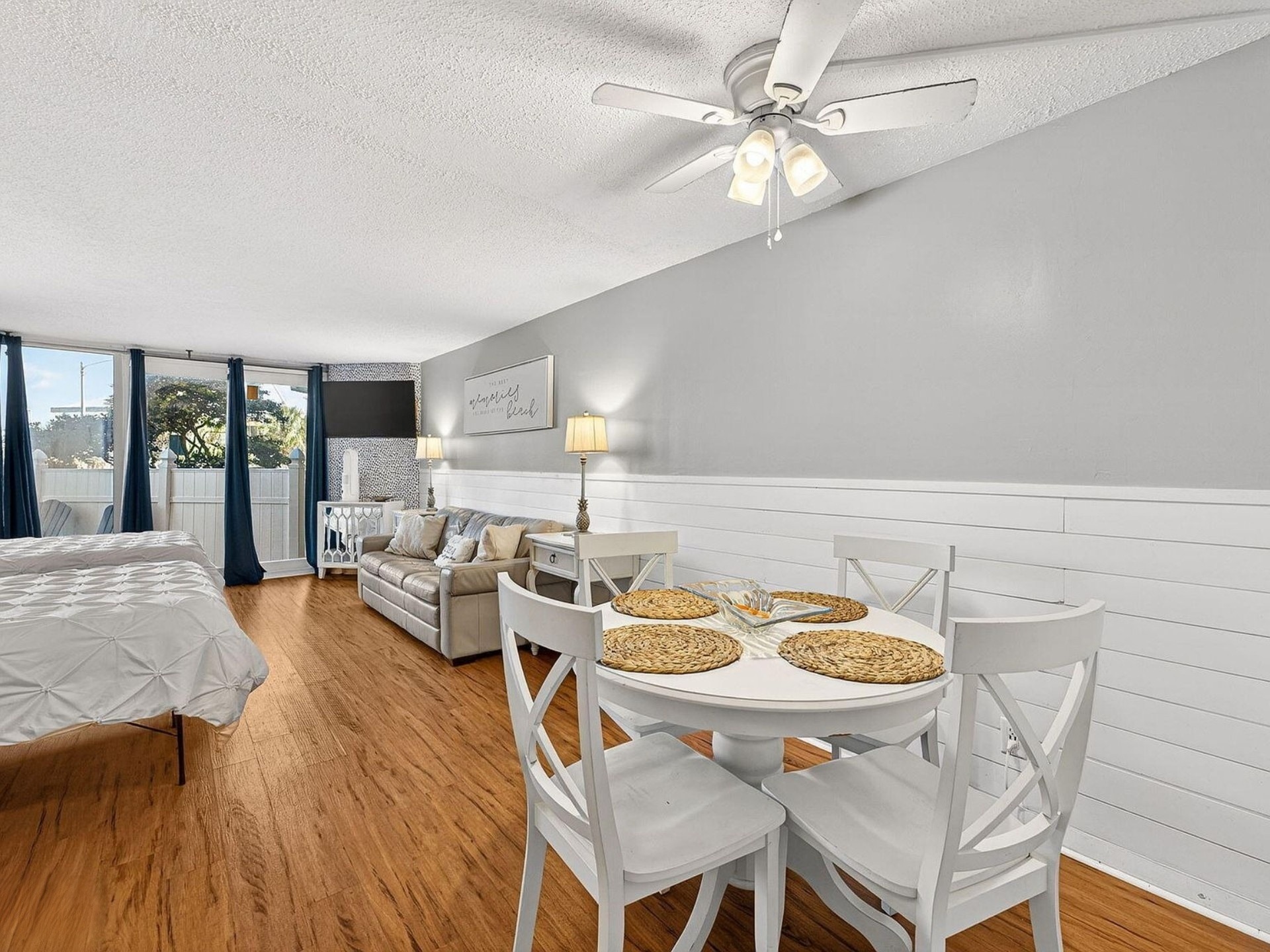 Dining table and living area