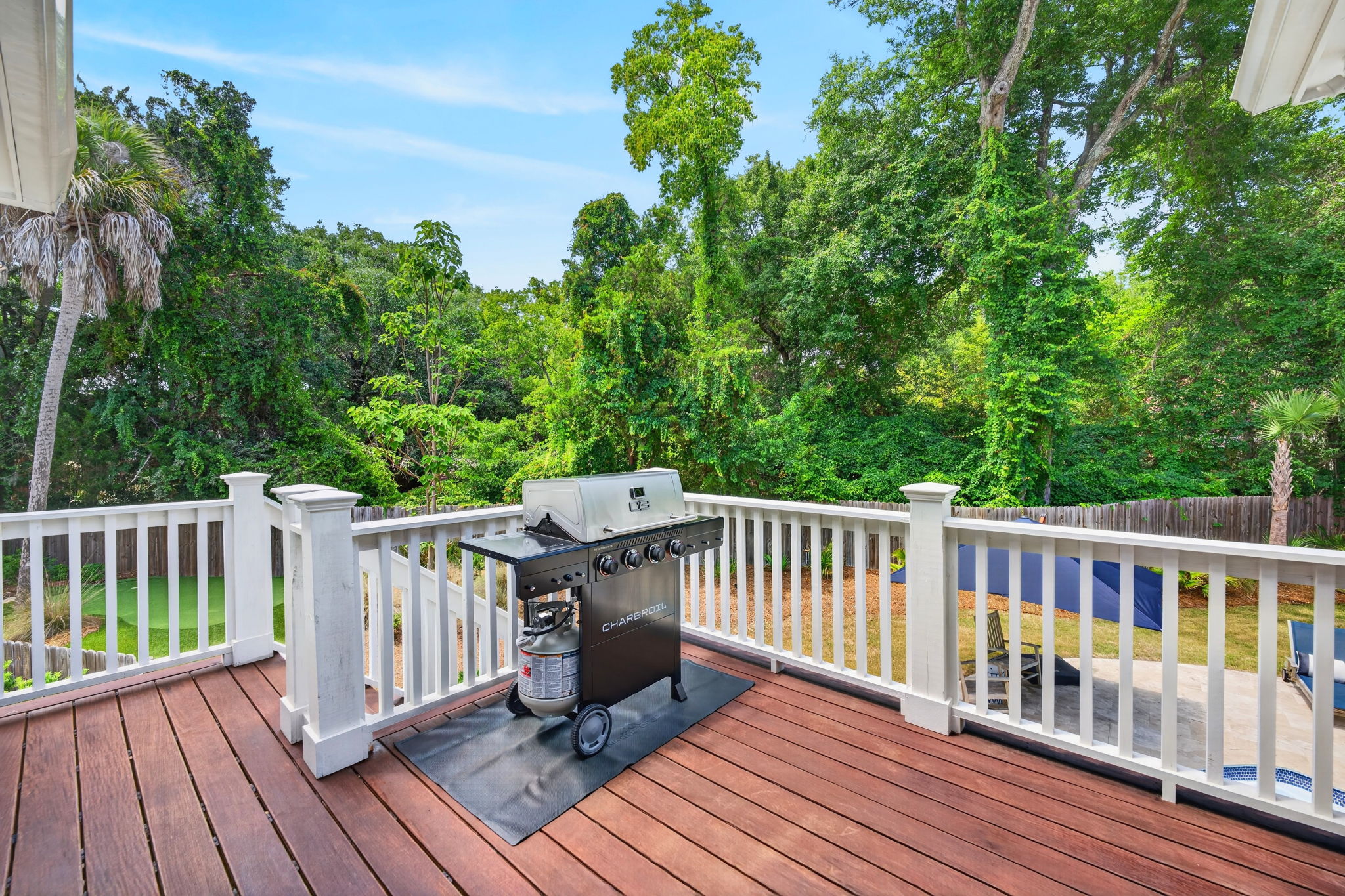 Back Deck with Gas Grill | Driftwood Dreams | 105 Forest Trail | Isle of Palms, SC | IOP Escapes