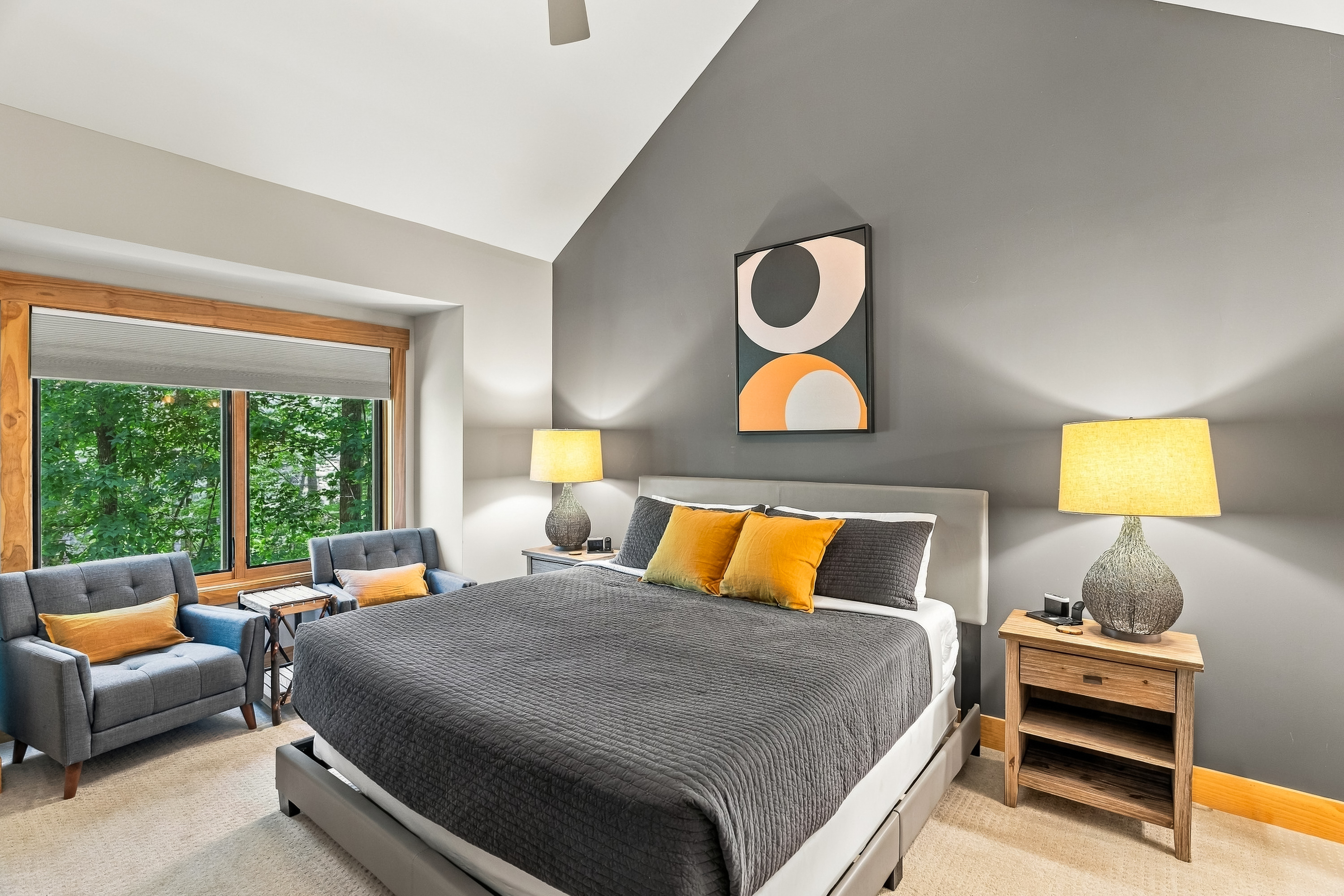 Master bedroom with King sized bed