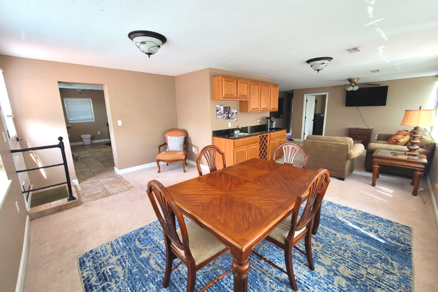 dining area and living room area