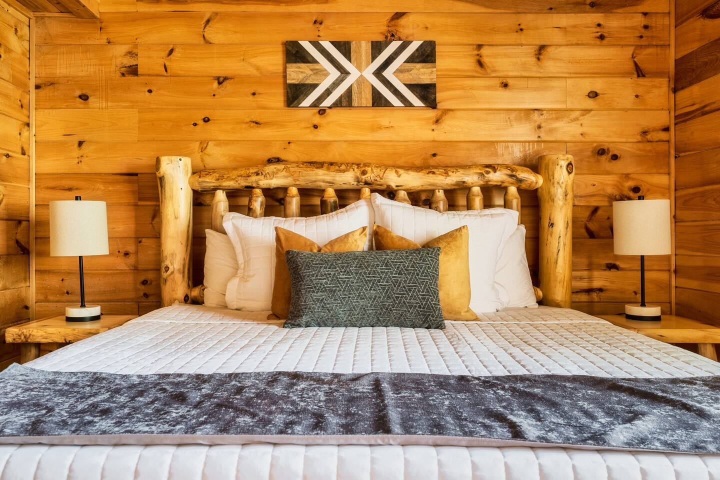 Plush bedding and log beds