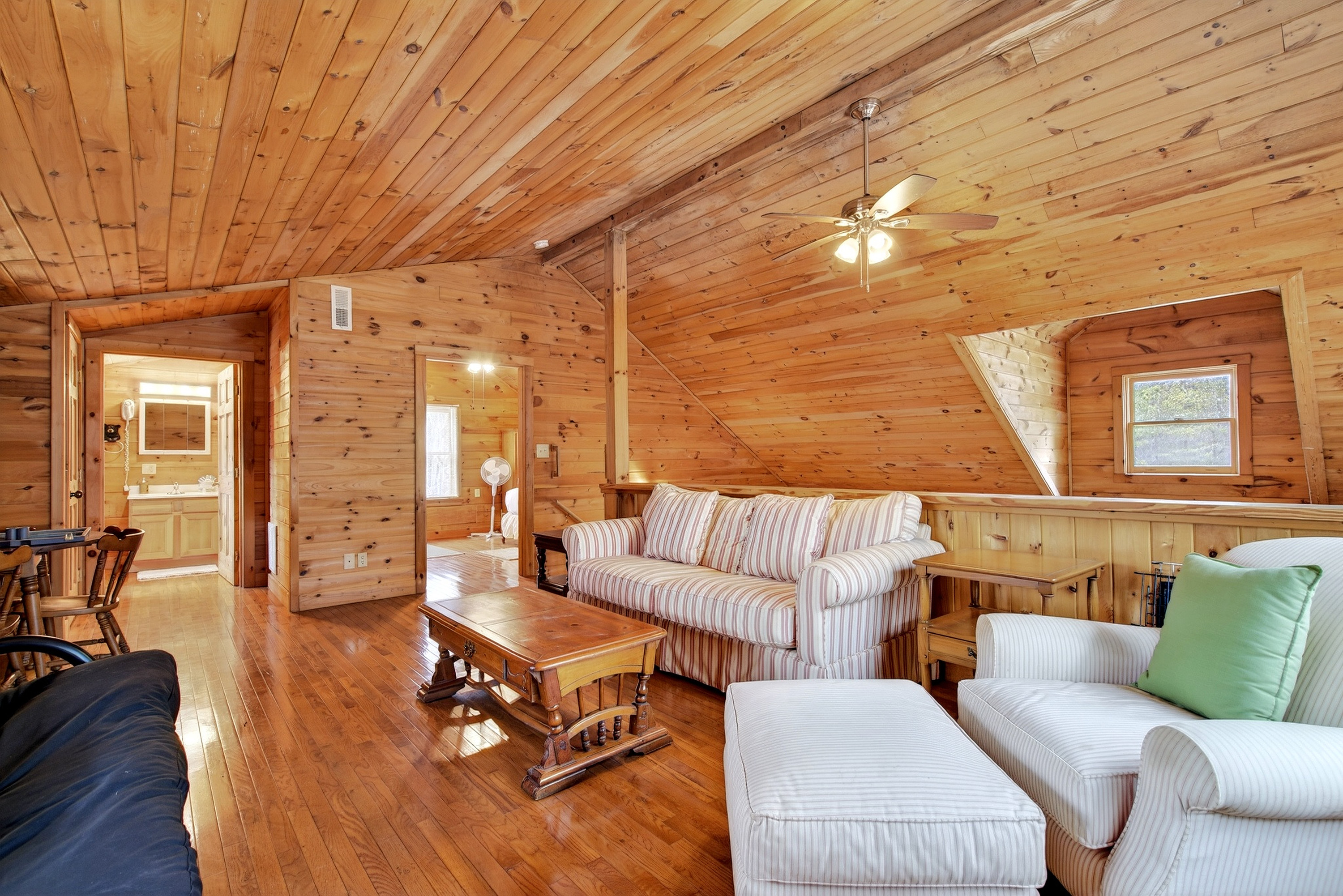 Plenty of cozy seating in the loft