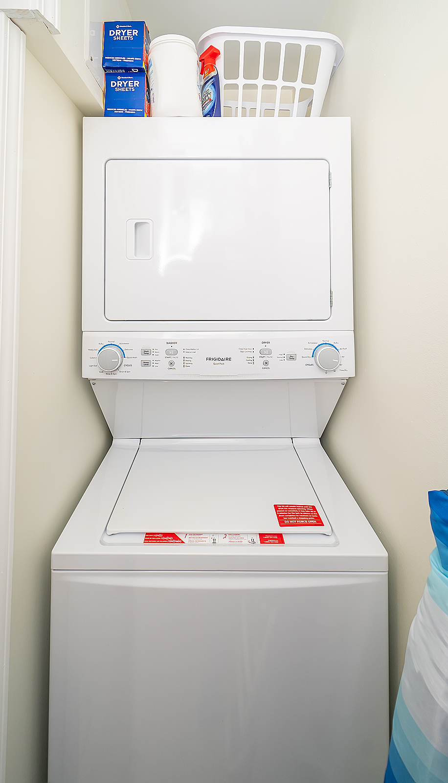 Washer and dryer inside the condo. 
