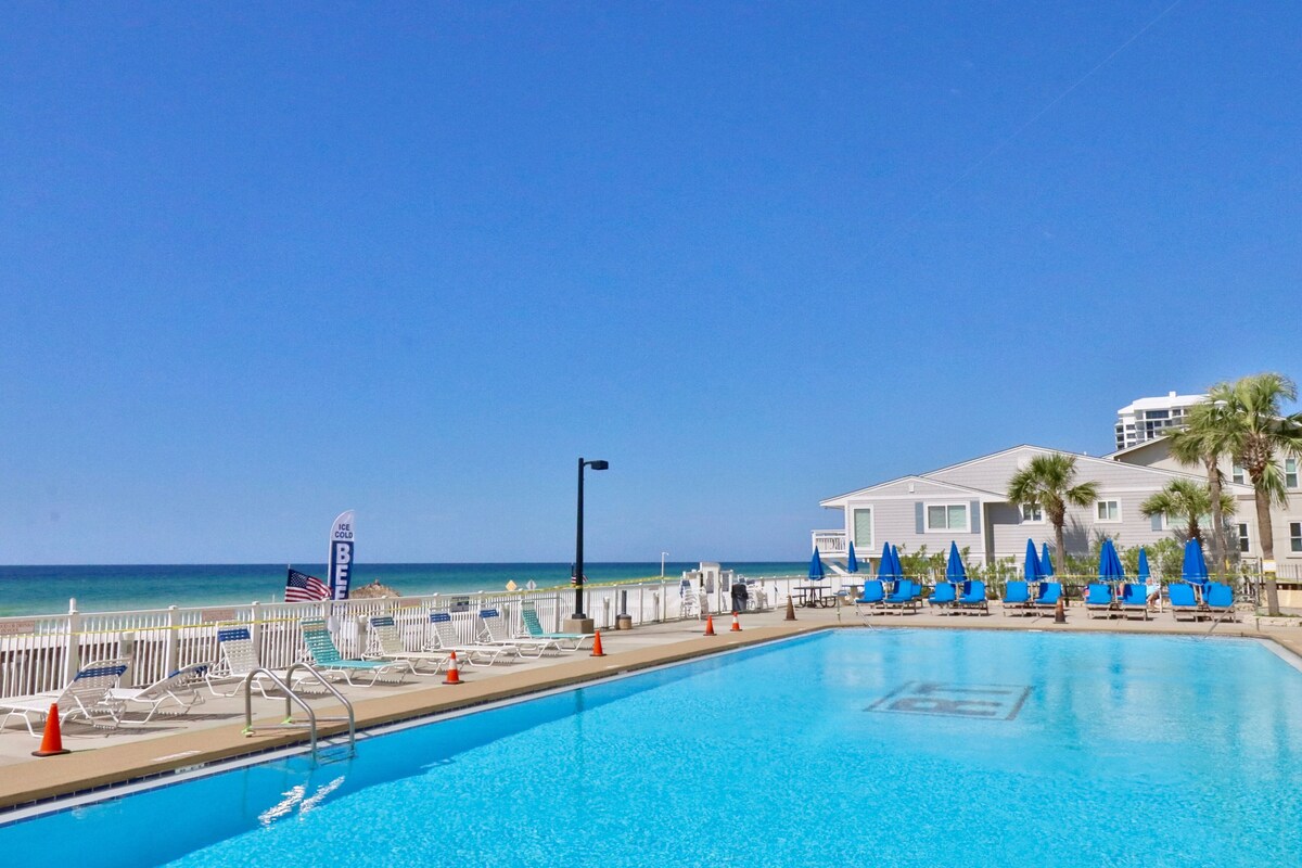 Poolside for the day at Regency Towers PCB. Grab a drink or lunch at the TIKI BAR