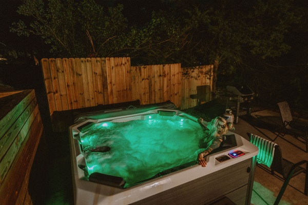 Hot tub at night