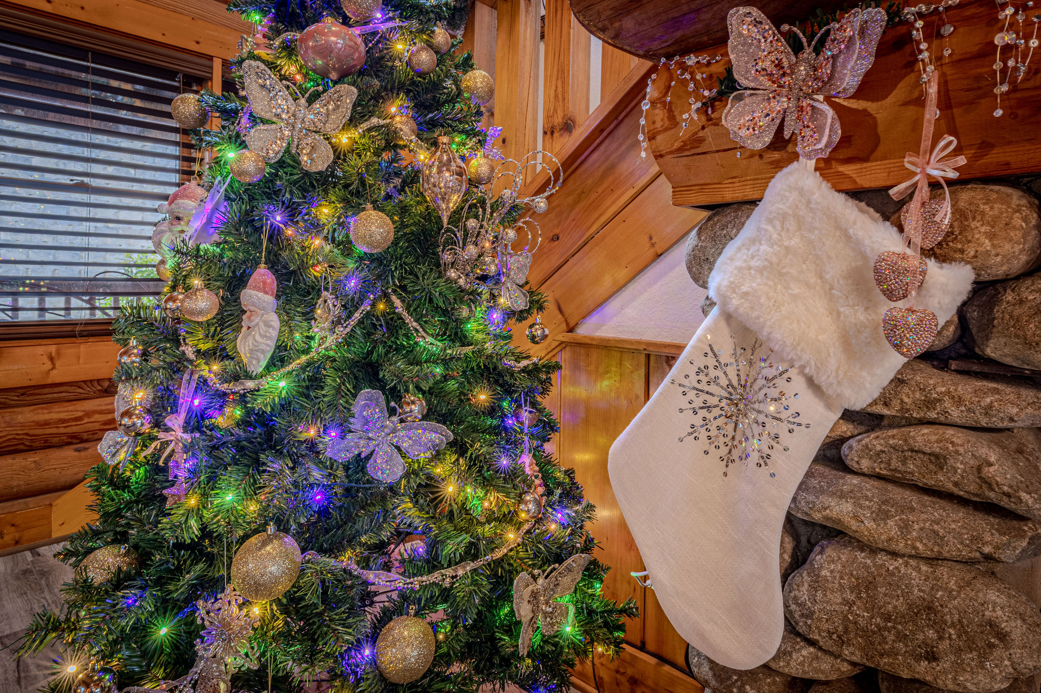 Christmas lights + cabin nights