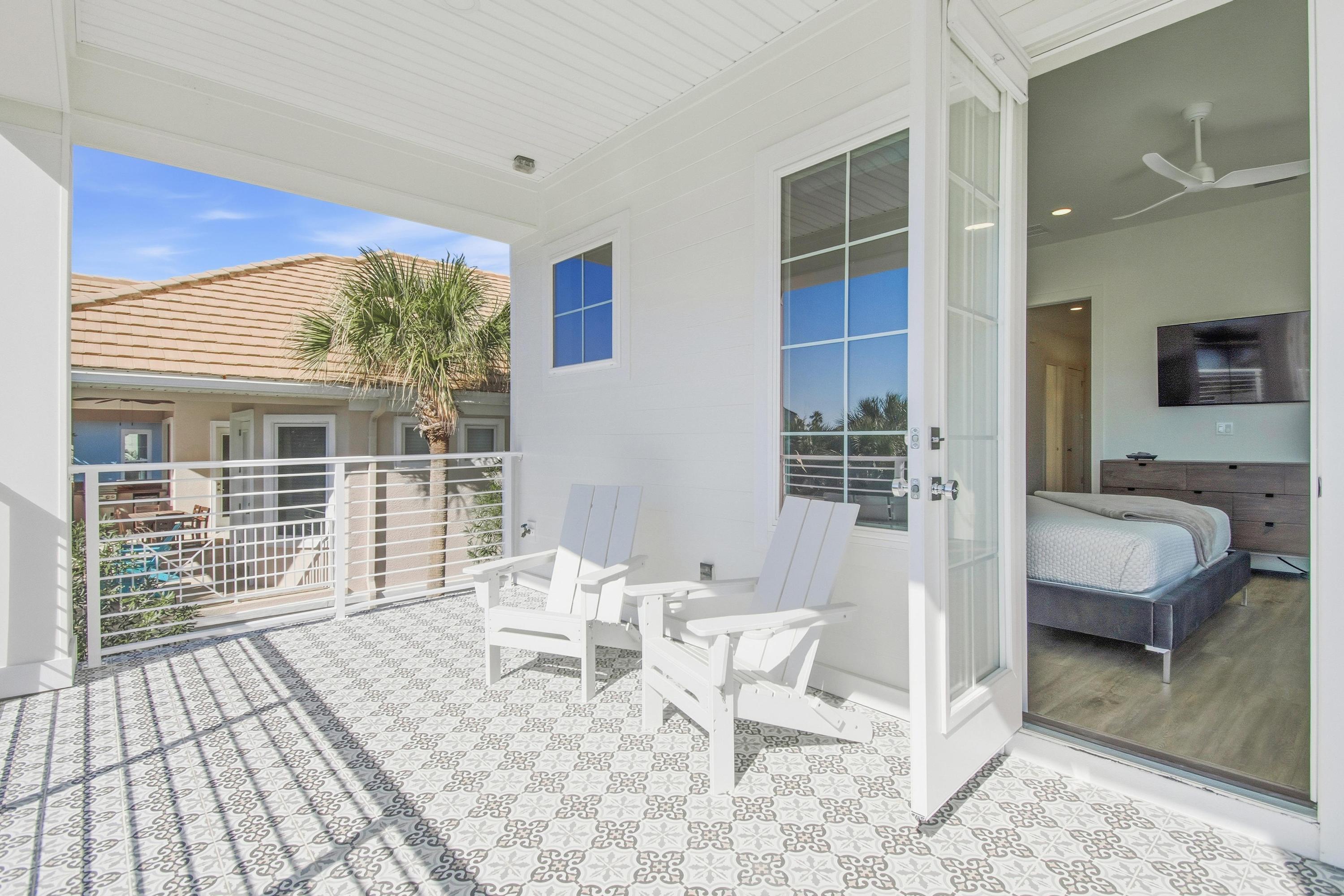 You step outside before anyone else is up—bare feet on cool tile, coffee in hand, and that quiet “we’re finally here” feeling. In a minute the kids will wake up and the day begins, but this balcony moment is yours.
