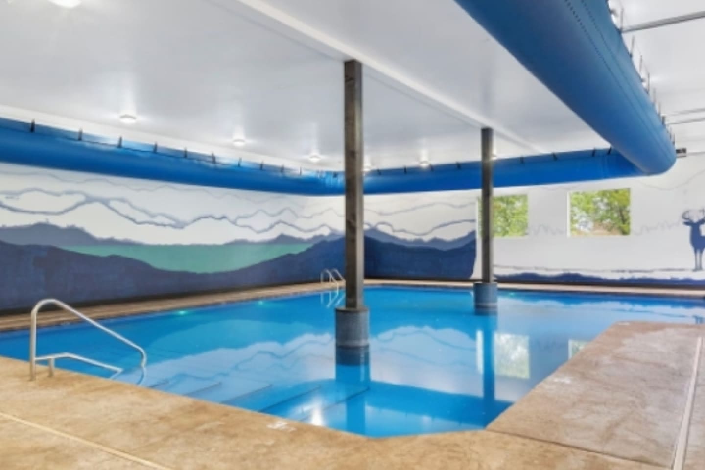 Year-round indoor heated pool keeps the vacation fun going in every season