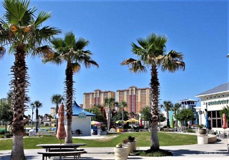 View from Pier Park center towards Calypso Resort
