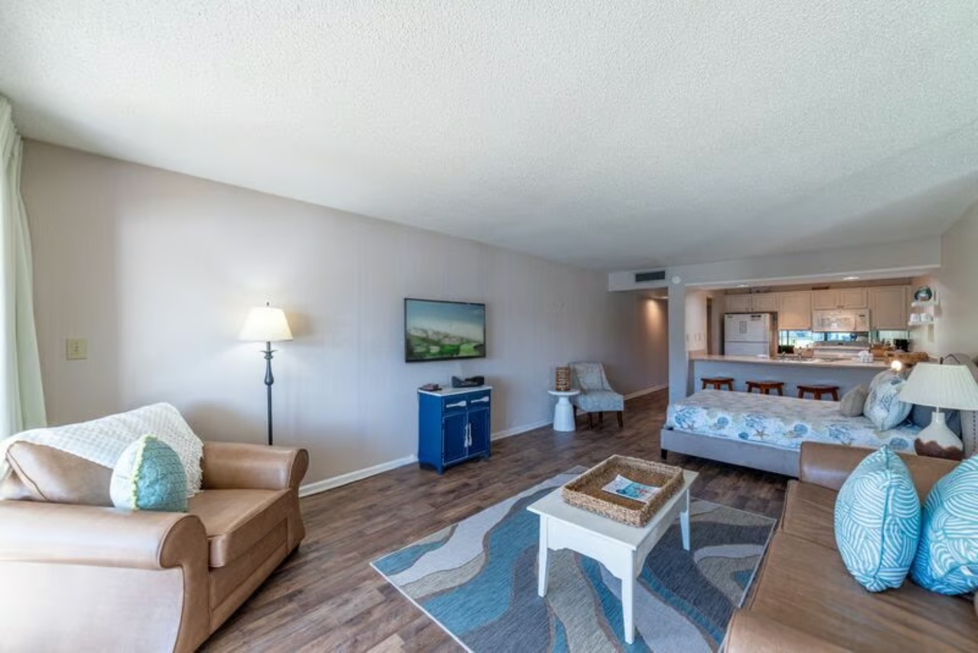 Living area with smart TV and seating