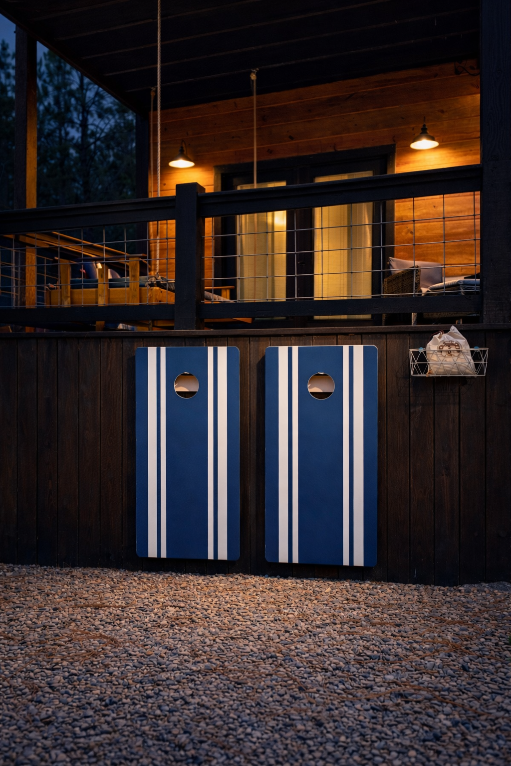 Play a game of corn hole