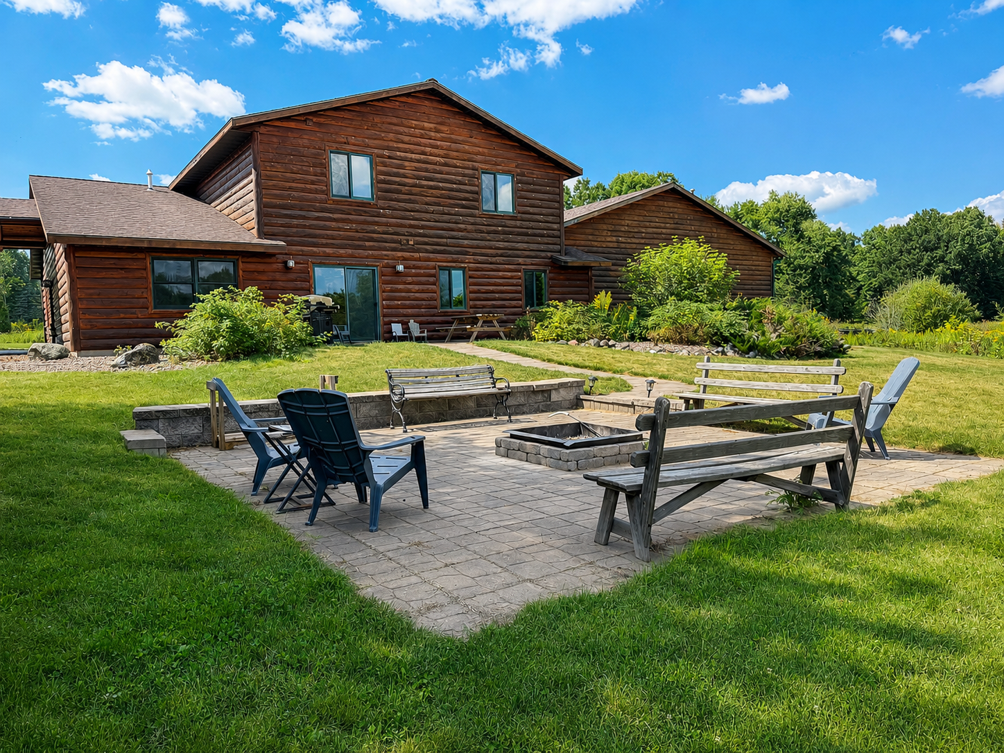 Gather, relax & reconnect at this spacious Northwoods lodge with a fire pit. Please note: The House and Lodge may be rented separately, so other guests may be on the property and share parking/outdoor areas. Your rental itself is completely private.