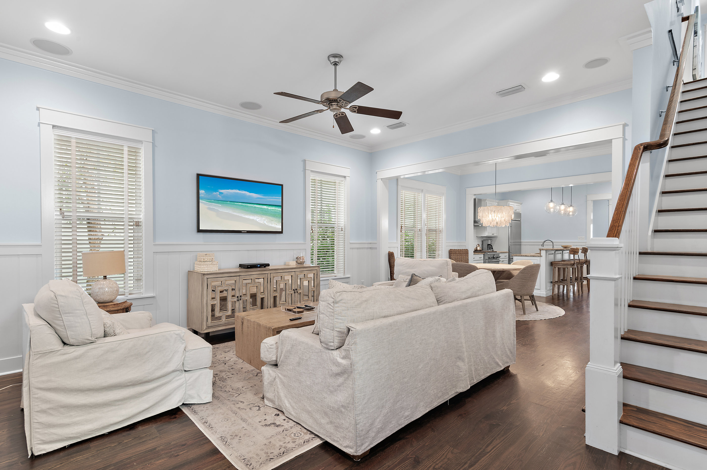 Open Living Room  transition into Dining