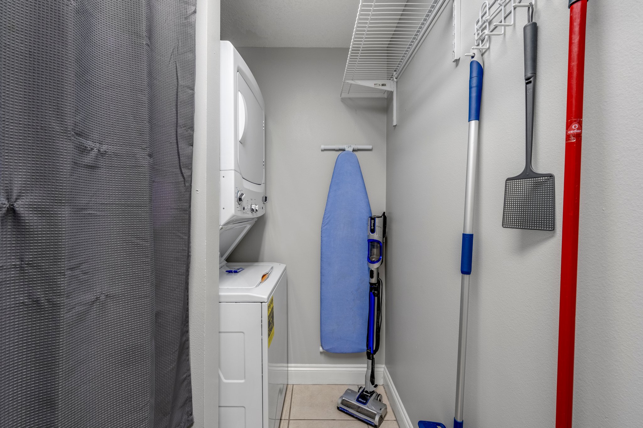 Washer & Dryer. Iron and ironing board which aren't really needed at the beach :)